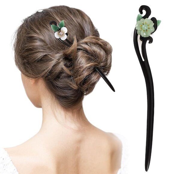 Accessories - Vintage Flower Hair Stick Chinese Wood Stylish Elegant Hair Accessory Women Girl